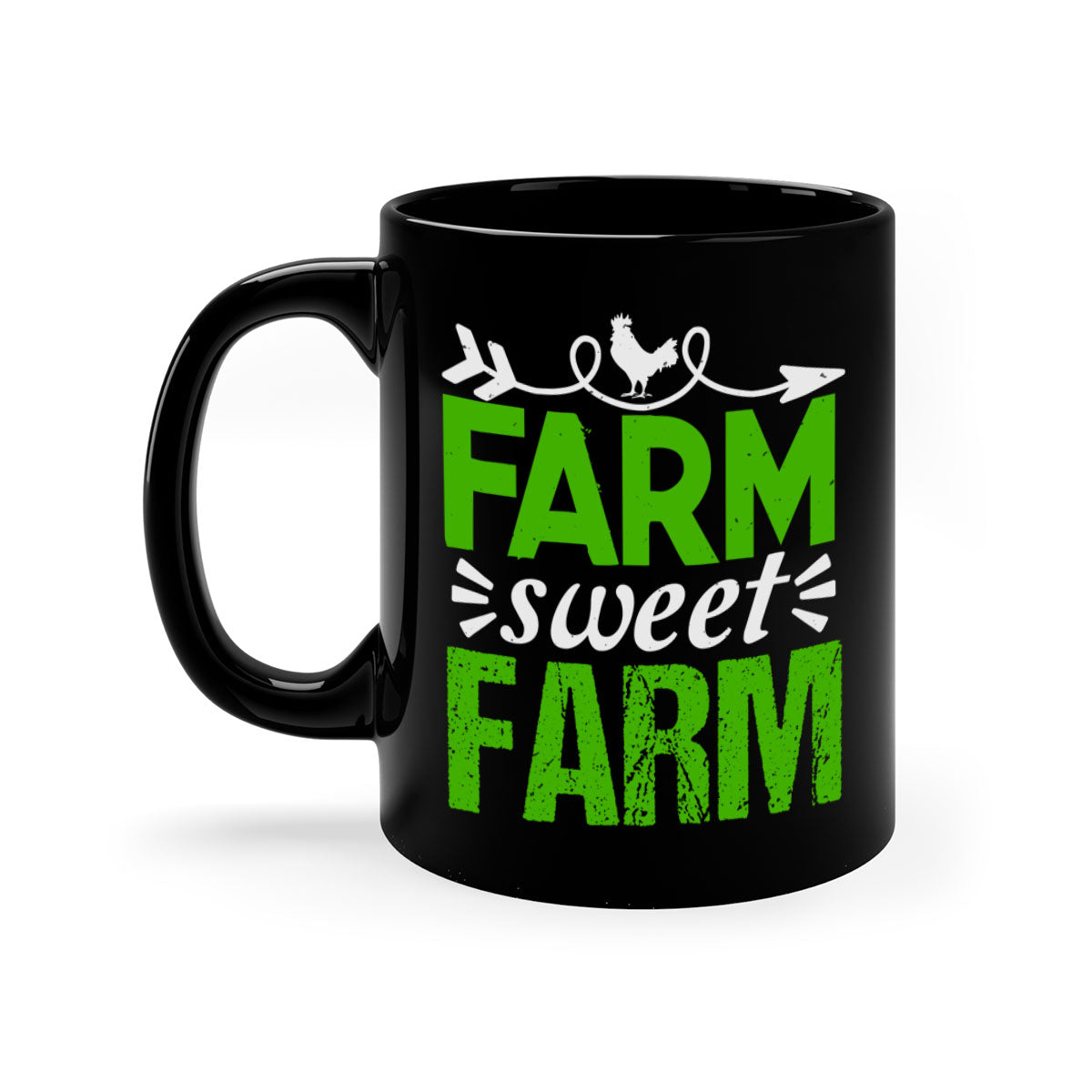 Farm Sweet Farm 67# Mug featuring a glossy finish with a colored handle and interior, available in multiple colors.