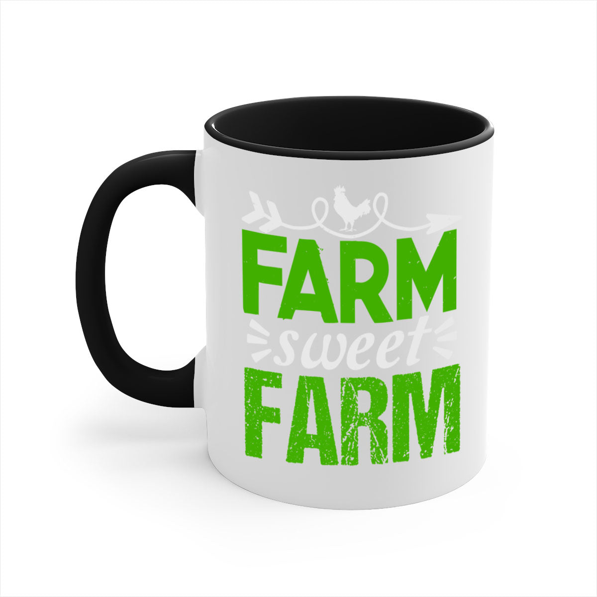 Farm Sweet Farm 67# Mug featuring a glossy finish with a colored handle and interior, available in multiple colors.