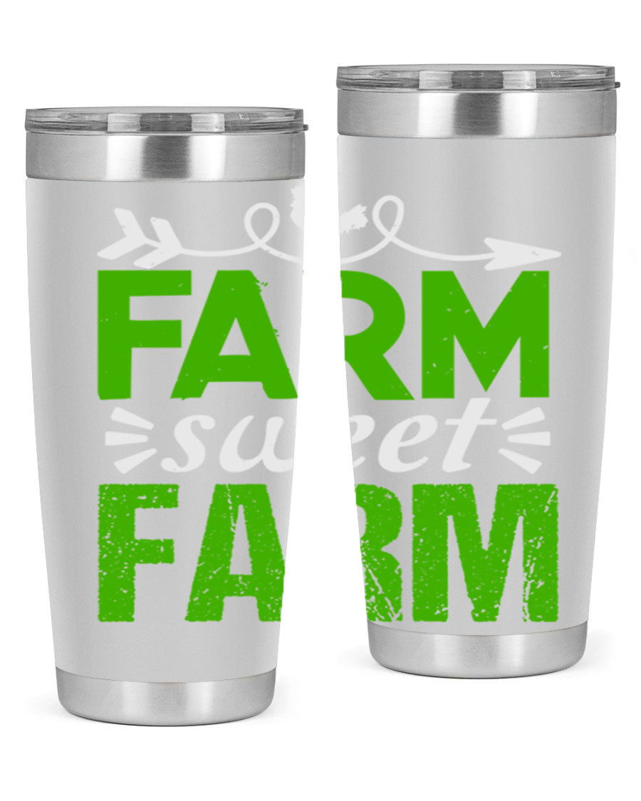 Farm Sweet Farm 67# Tumbler, a 20oz double wall vacuum stainless steel tumbler with a vibrant print, designed for hot and cold beverages.