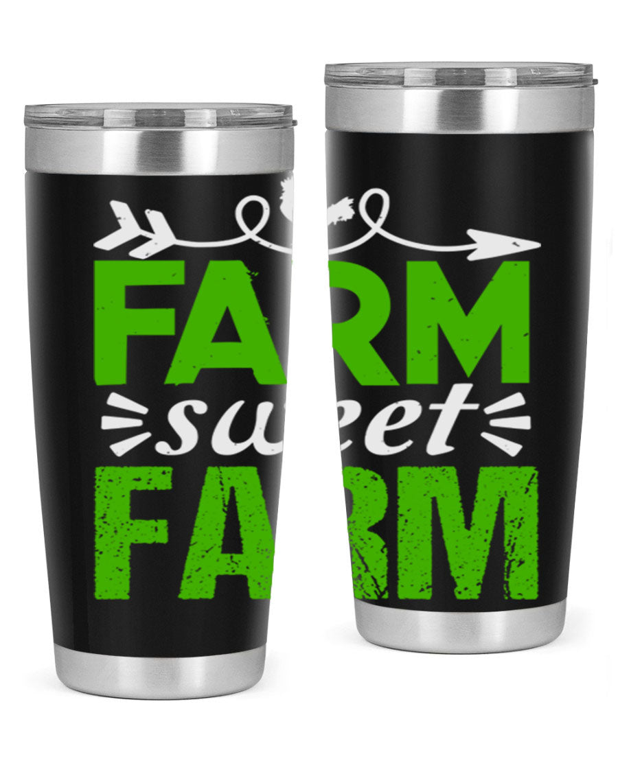 Farm Sweet Farm 67# Tumbler, a 20oz double wall vacuum stainless steel tumbler with a vibrant print, designed for hot and cold beverages.