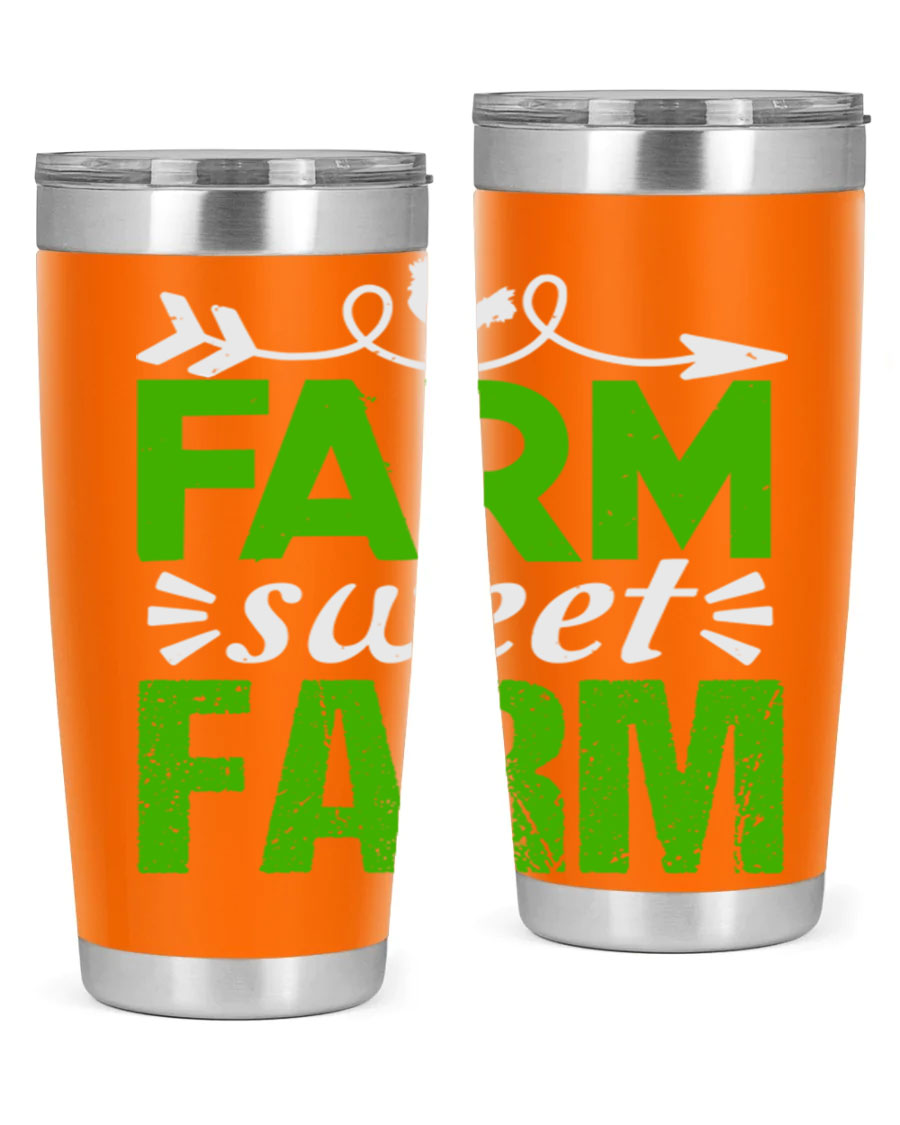 Farm Sweet Farm 67# Tumbler, a 20oz double wall vacuum stainless steel tumbler with a vibrant print, designed for hot and cold beverages.