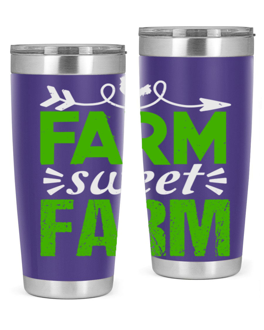 Farm Sweet Farm 67# Tumbler, a 20oz double wall vacuum stainless steel tumbler with a vibrant print, designed for hot and cold beverages.