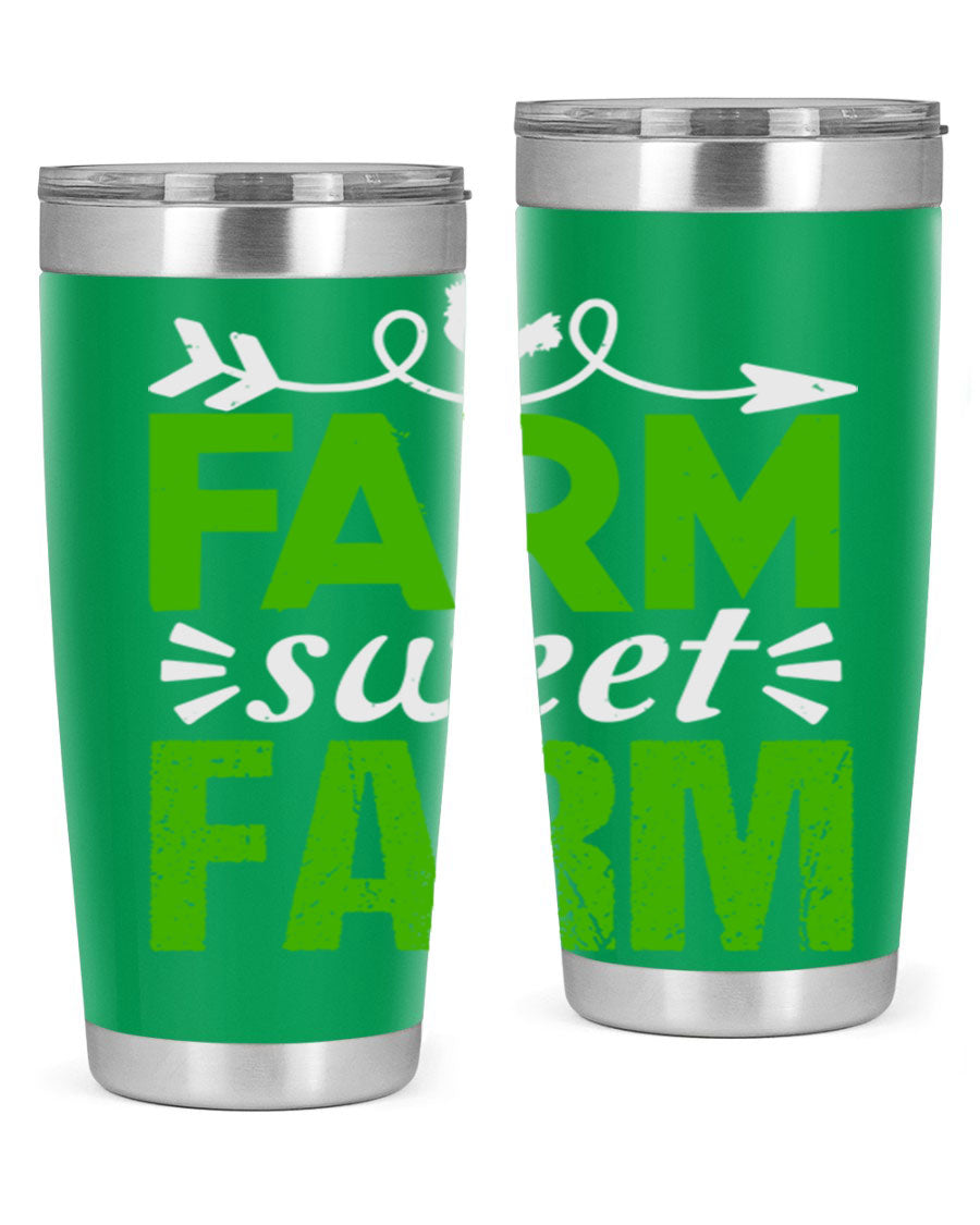 Farm Sweet Farm 67# Tumbler, a 20oz double wall vacuum stainless steel tumbler with a vibrant print, designed for hot and cold beverages.