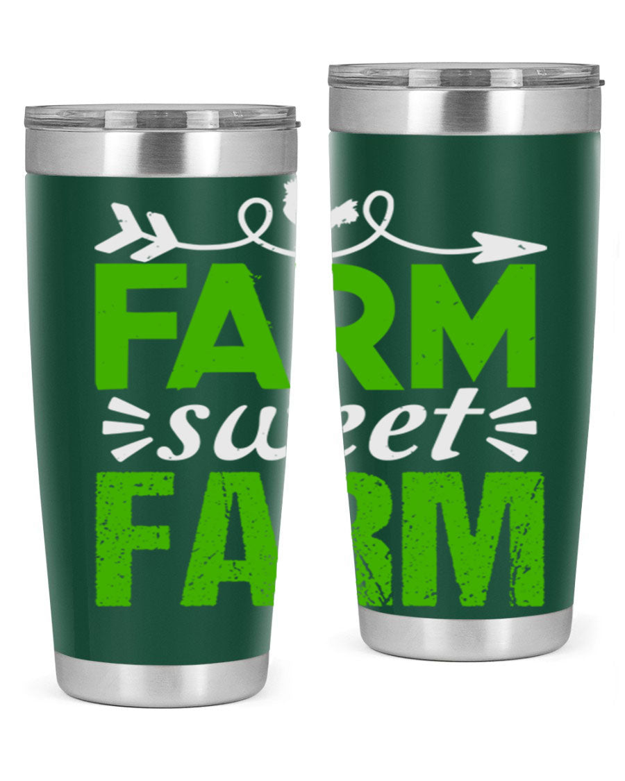Farm Sweet Farm 67# Tumbler, a 20oz double wall vacuum stainless steel tumbler with a vibrant print, designed for hot and cold beverages.