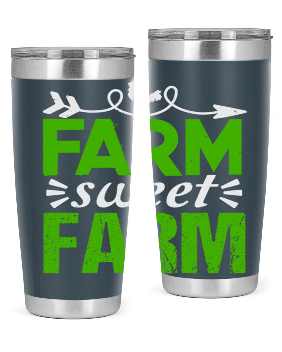Farm Sweet Farm 67# Tumbler, a 20oz double wall vacuum stainless steel tumbler with a vibrant print, designed for hot and cold beverages.