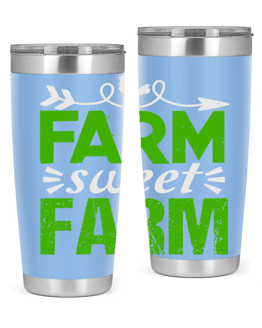 Farm Sweet Farm 67# Tumbler, a 20oz double wall vacuum stainless steel tumbler with a vibrant print, designed for hot and cold beverages.