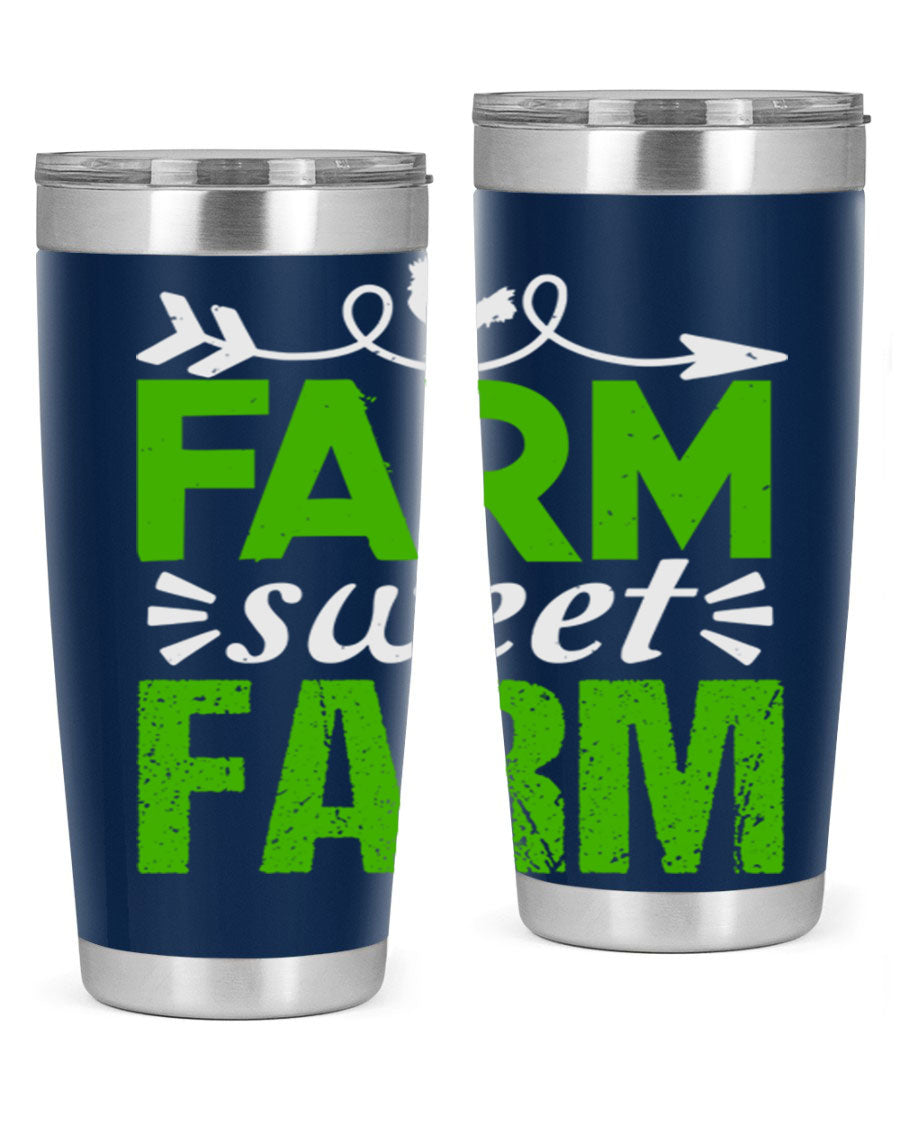Farm Sweet Farm 67# Tumbler, a 20oz double wall vacuum stainless steel tumbler with a vibrant print, designed for hot and cold beverages.