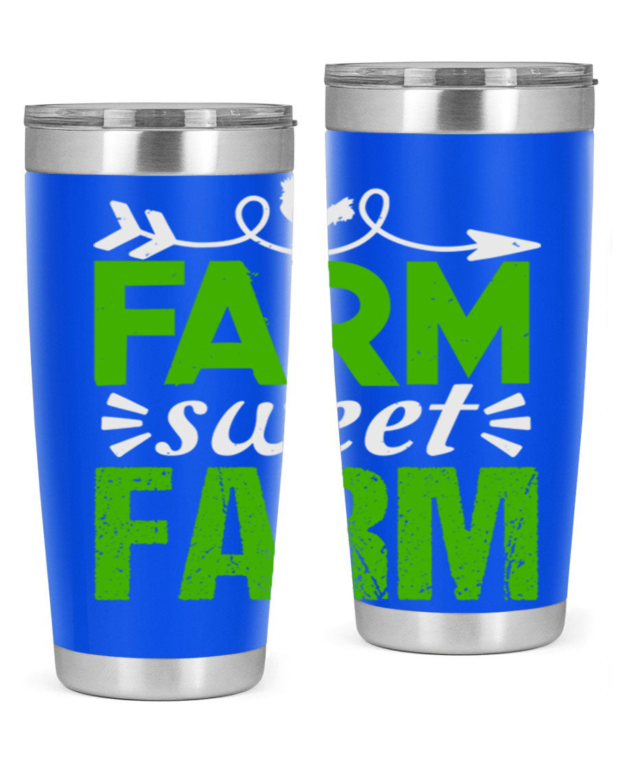 Farm Sweet Farm 67# Tumbler, a 20oz double wall vacuum stainless steel tumbler with a vibrant print, designed for hot and cold beverages.