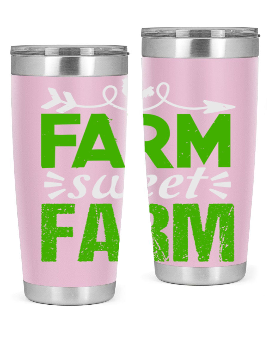 Farm Sweet Farm 67# Tumbler, a 20oz double wall vacuum stainless steel tumbler with a vibrant print, designed for hot and cold beverages.