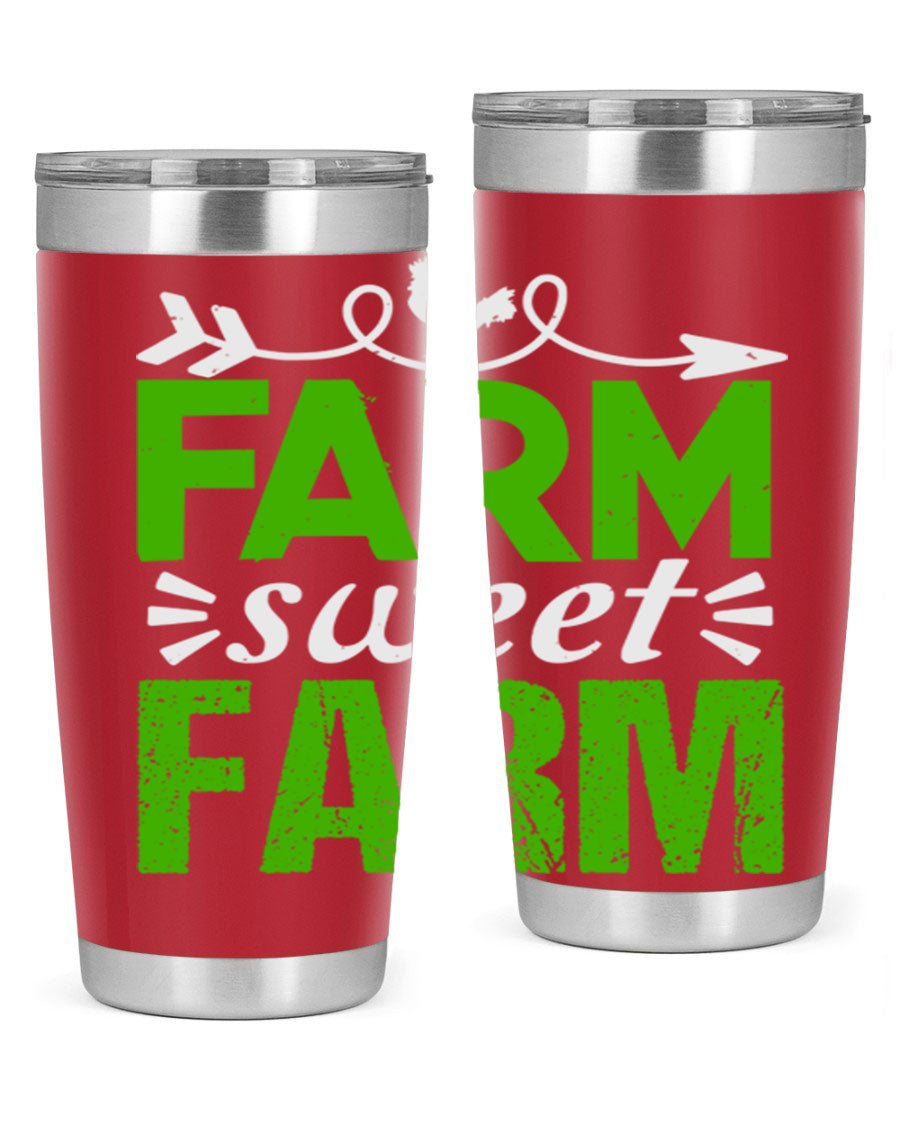 Farm Sweet Farm 67# Tumbler, a 20oz double wall vacuum stainless steel tumbler with a vibrant print, designed for hot and cold beverages.