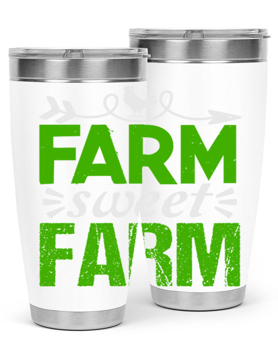 Farm Sweet Farm 67# Tumbler, a 20oz double wall vacuum stainless steel tumbler with a vibrant print, designed for hot and cold beverages.