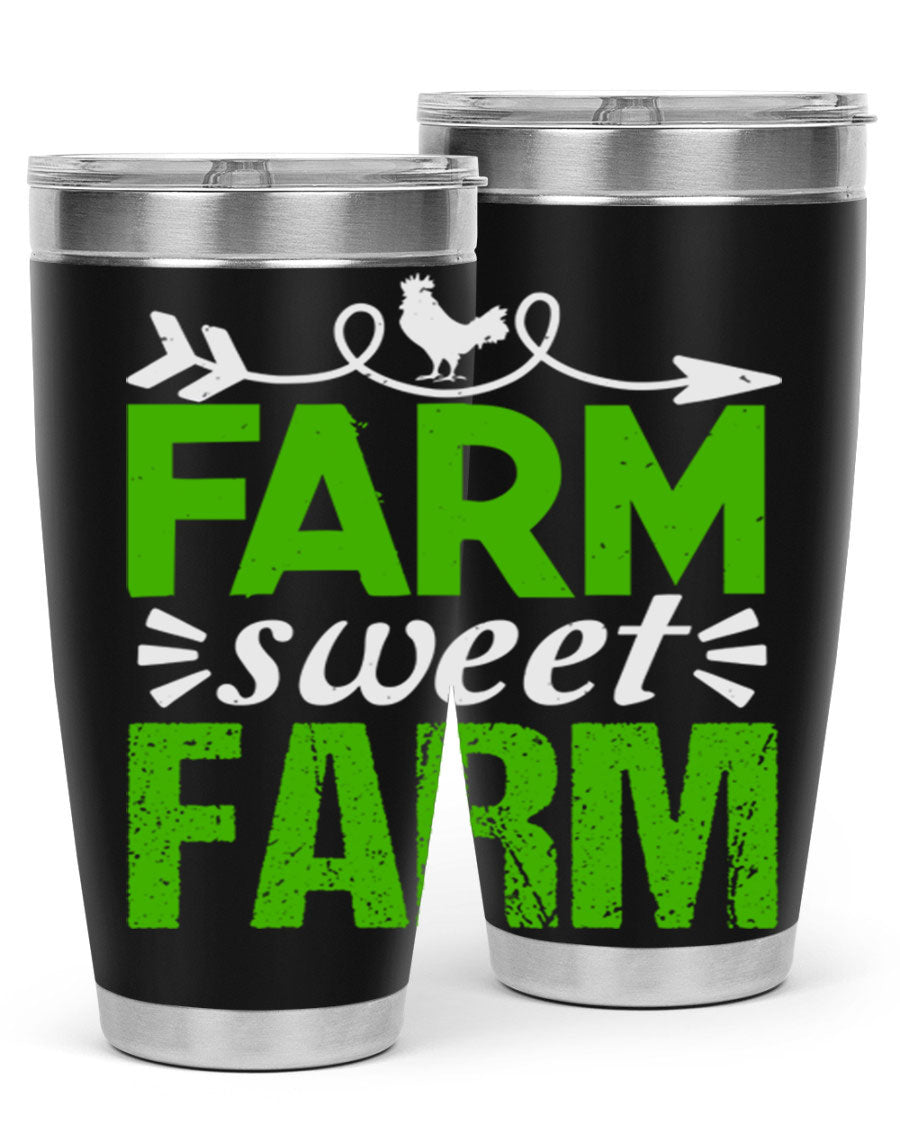 Farm Sweet Farm 67# Tumbler, a 20oz double wall vacuum stainless steel tumbler with a vibrant print, designed for hot and cold beverages.