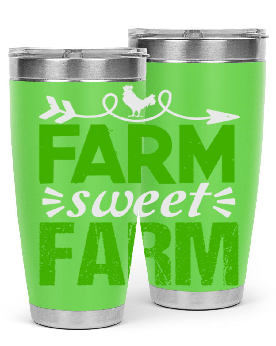 Farm Sweet Farm 67# Tumbler, a 20oz double wall vacuum stainless steel tumbler with a vibrant print, designed for hot and cold beverages.