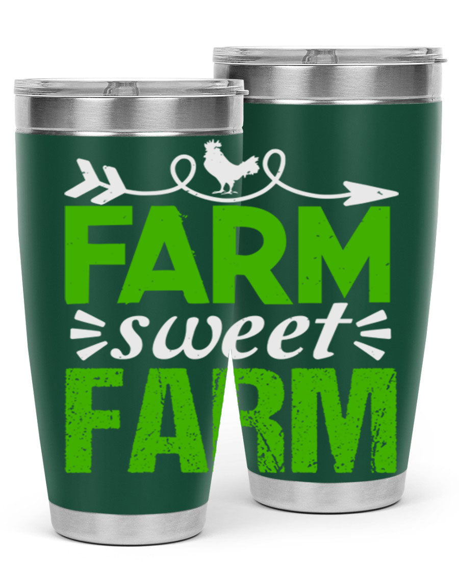 Farm Sweet Farm 67# Tumbler, a 20oz double wall vacuum stainless steel tumbler with a vibrant print, designed for hot and cold beverages.