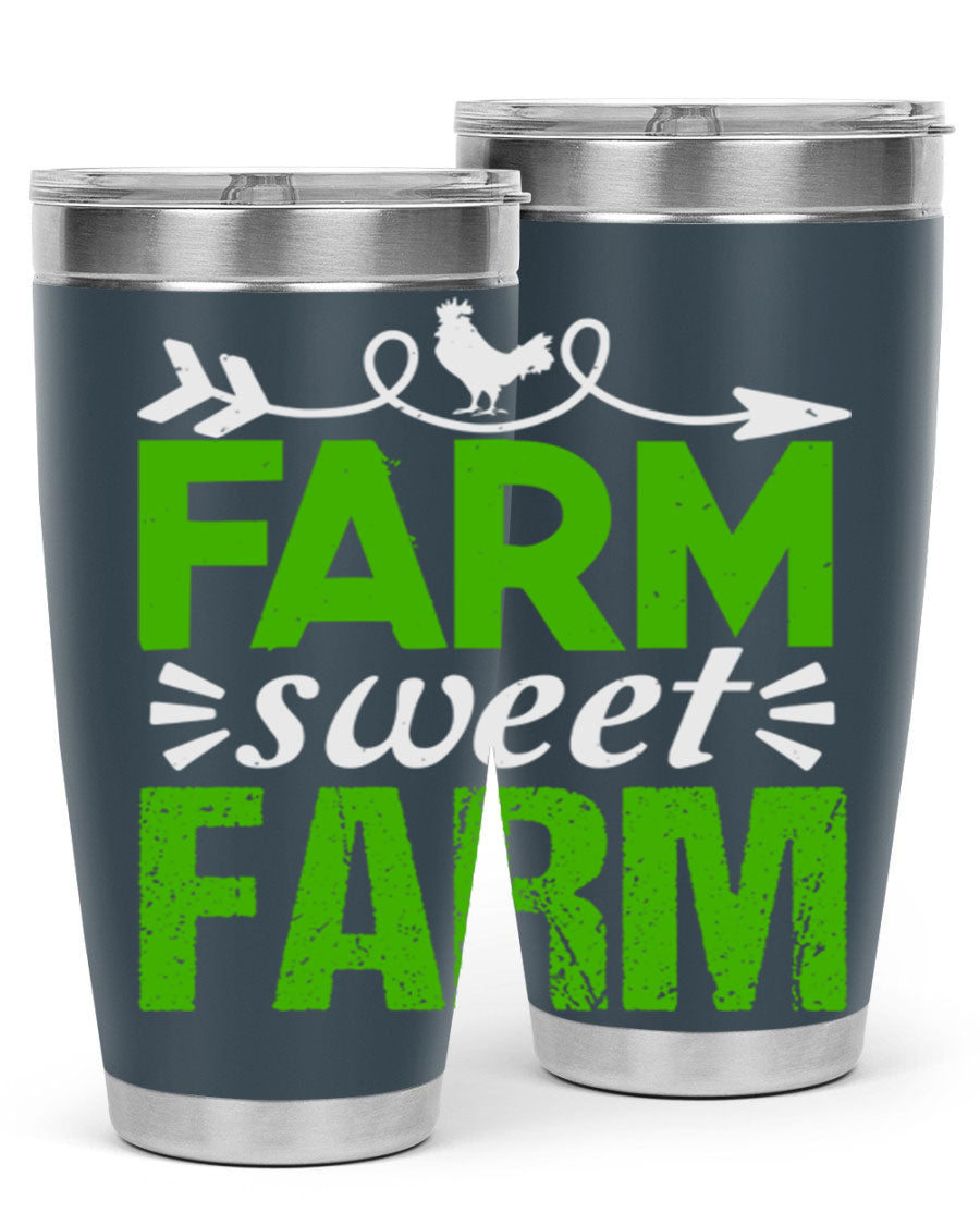 Farm Sweet Farm 67# Tumbler, a 20oz double wall vacuum stainless steel tumbler with a vibrant print, designed for hot and cold beverages.