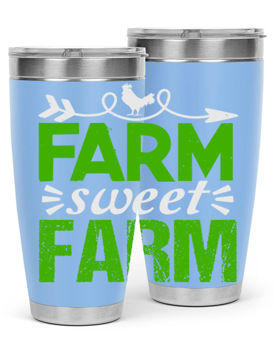 Farm Sweet Farm 67# Tumbler, a 20oz double wall vacuum stainless steel tumbler with a vibrant print, designed for hot and cold beverages.