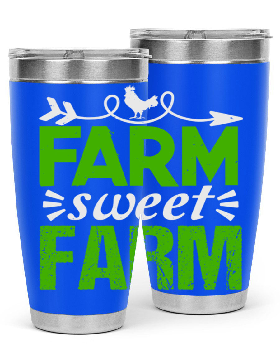 Farm Sweet Farm 67# Tumbler, a 20oz double wall vacuum stainless steel tumbler with a vibrant print, designed for hot and cold beverages.