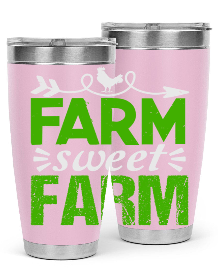 Farm Sweet Farm 67# Tumbler, a 20oz double wall vacuum stainless steel tumbler with a vibrant print, designed for hot and cold beverages.