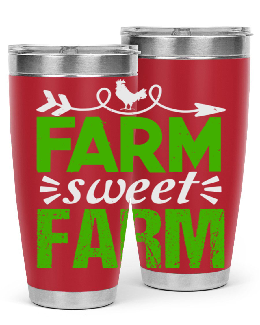 Farm Sweet Farm 67# Tumbler, a 20oz double wall vacuum stainless steel tumbler with a vibrant print, designed for hot and cold beverages.