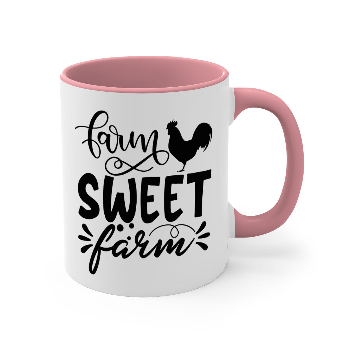 Farm Sweet Farm 99# Kitchen Mug with colorful handle and glossy finish, available in multiple colors and sizes.