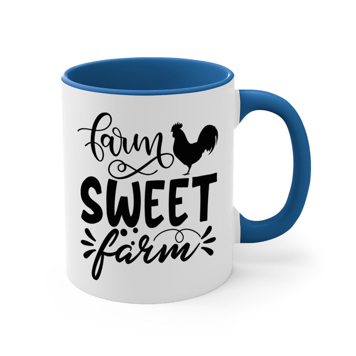 Farm Sweet Farm 99# Kitchen Mug with colorful handle and glossy finish, available in multiple colors and sizes.