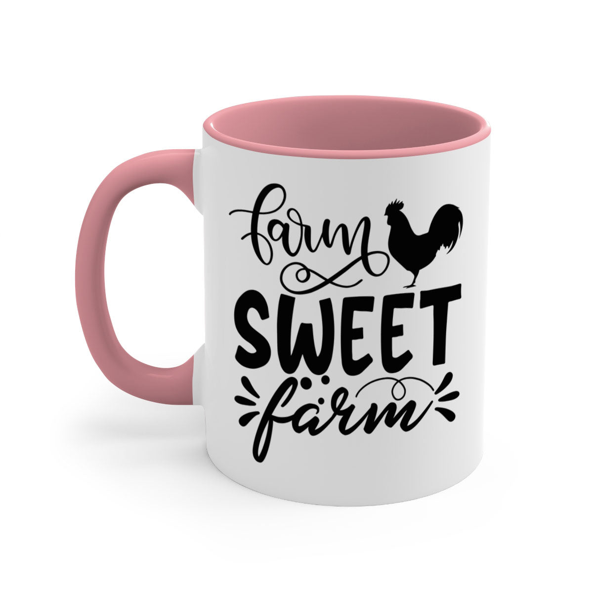 Farm Sweet Farm 99# Kitchen Mug with colorful handle and glossy finish, available in multiple colors and sizes.