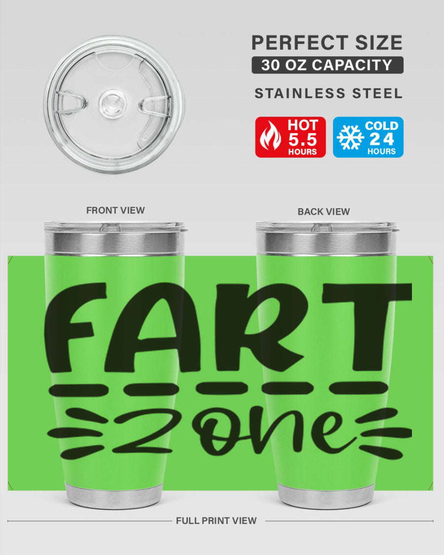 Fart Zone 82# 20oz Tumbler with double wall vacuum insulation and stylish design, perfect for hot and cold beverages.