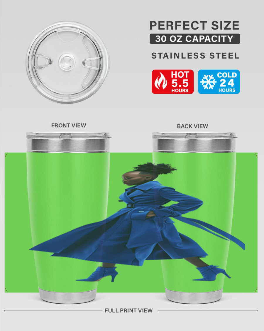 Fashion girl in indigo cotton tank top, showcasing a stylish and comfortable design suitable for various occasions.