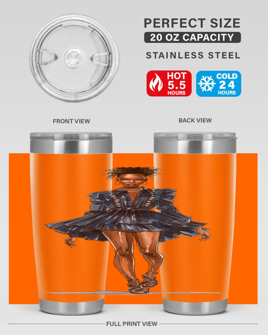 Fashion girl wearing an indigo cotton tank top, showcasing a stylish and casual look.