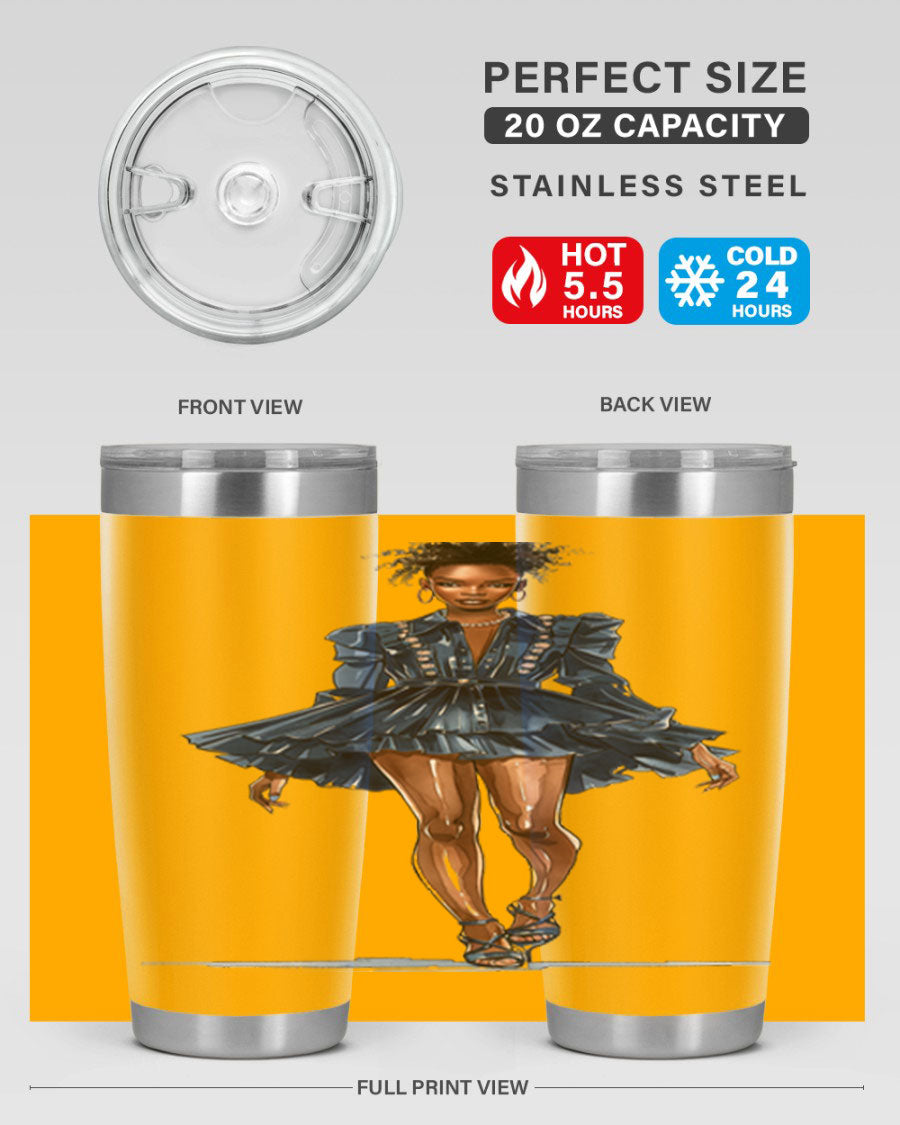 Fashion girl wearing an indigo cotton tank top, showcasing a stylish and casual look.