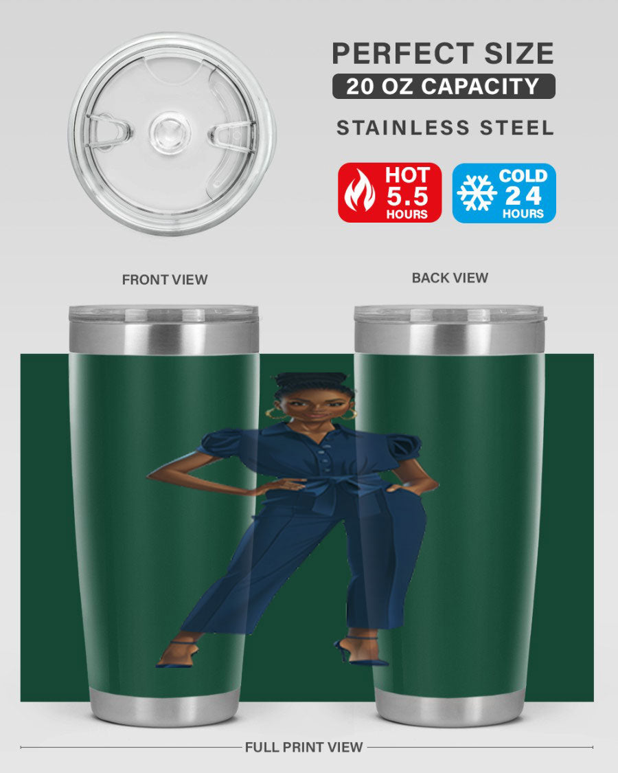 Fashion girl wearing an indigo cotton tank top, showcasing a stylish and comfortable design suitable for various occasions.