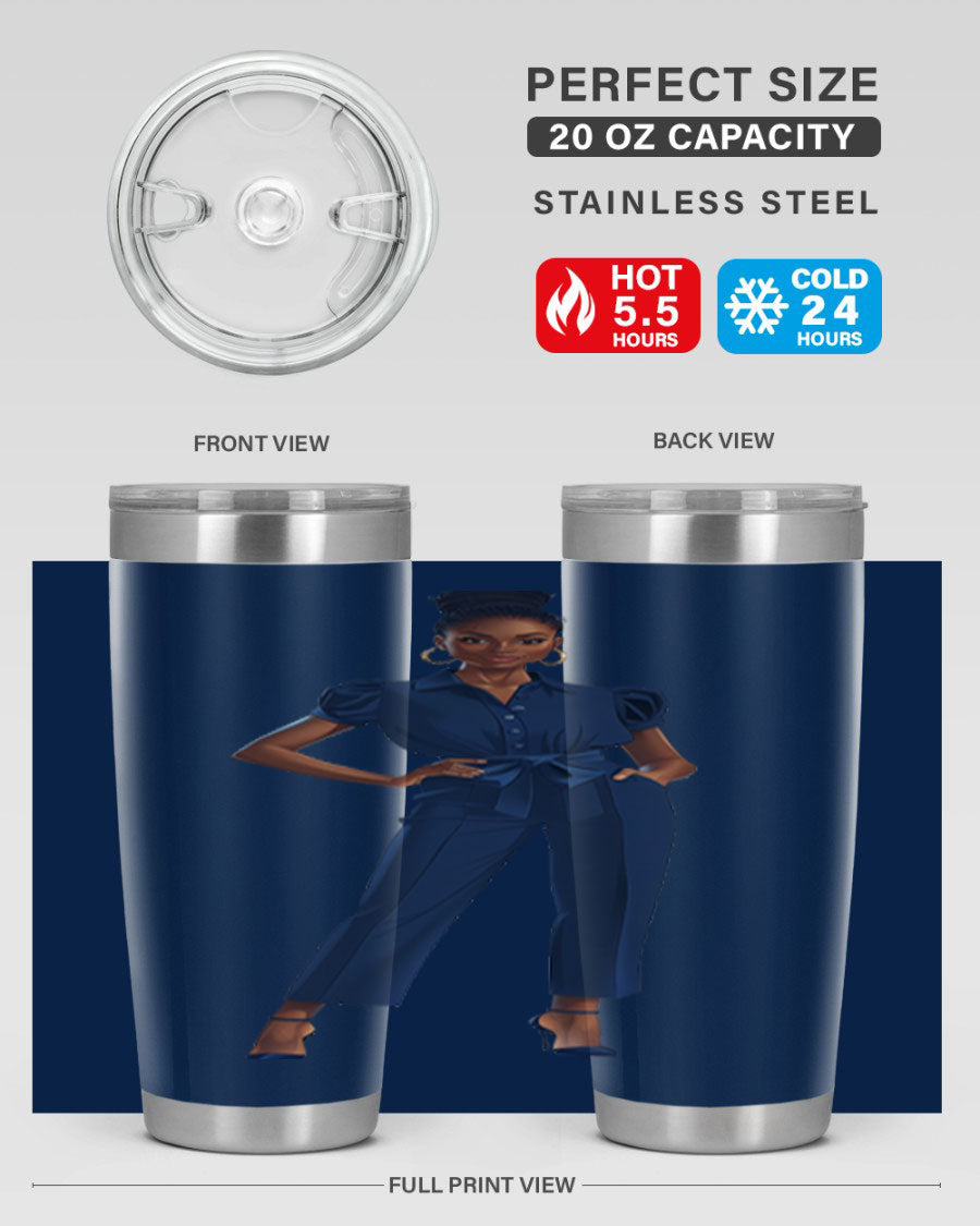 Fashion girl wearing an indigo cotton tank top, showcasing a stylish and comfortable design suitable for various occasions.