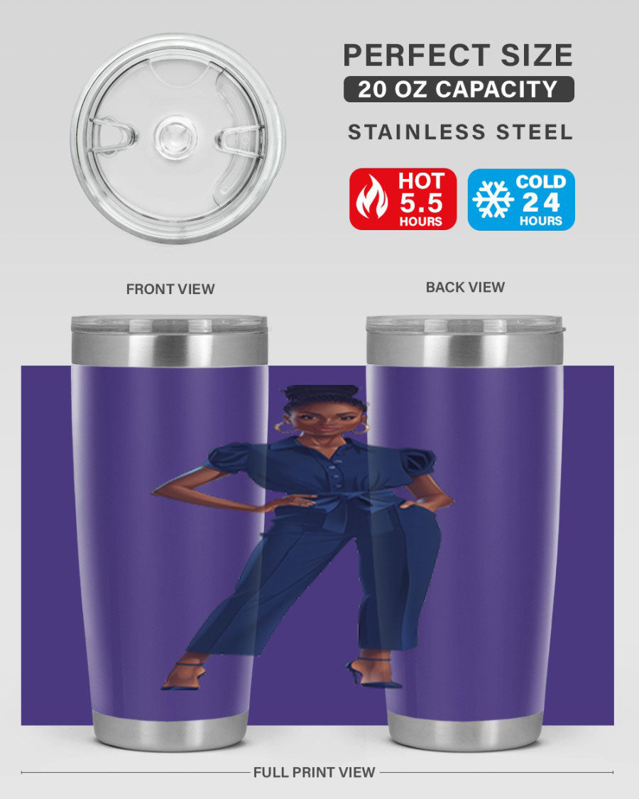 Fashion girl wearing an indigo cotton tank top, showcasing a stylish and comfortable design suitable for various occasions.