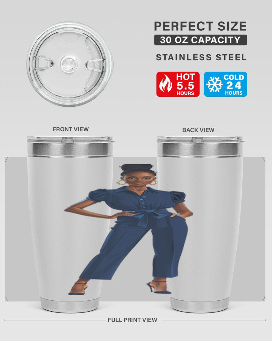 Fashion girl wearing an indigo cotton tank top, showcasing a stylish and comfortable design suitable for various occasions.