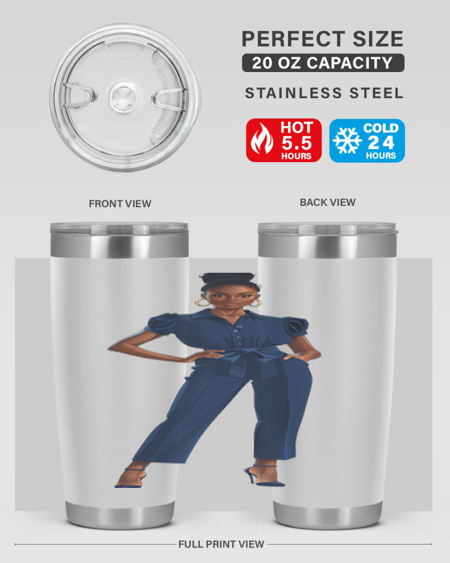 Fashion girl wearing an indigo cotton tank top, showcasing a stylish and comfortable design suitable for various occasions.