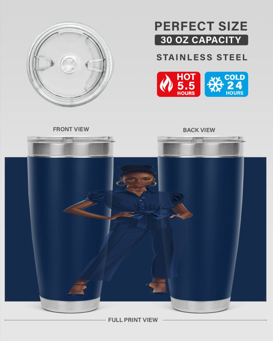 Fashion girl wearing an indigo cotton tank top, showcasing a stylish and comfortable design suitable for various occasions.