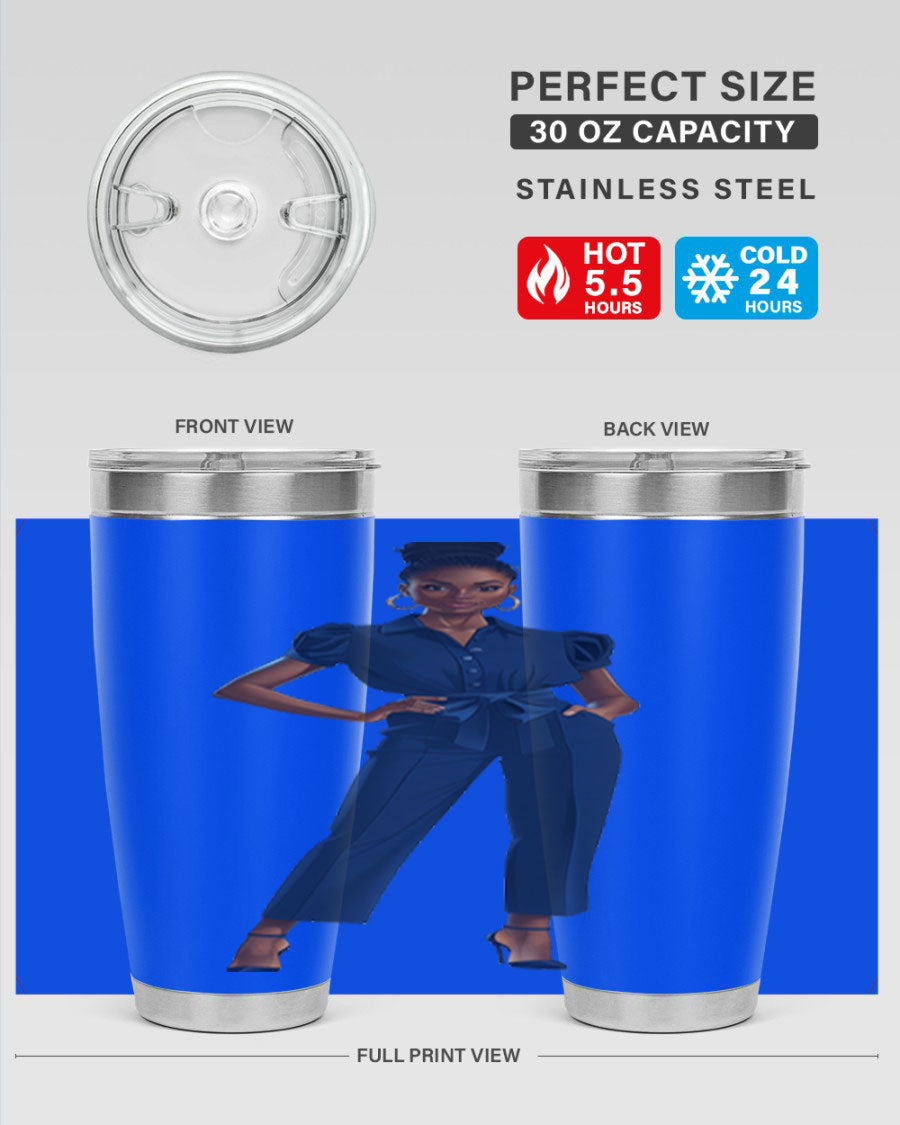 Fashion girl wearing an indigo cotton tank top, showcasing a stylish and comfortable design suitable for various occasions.