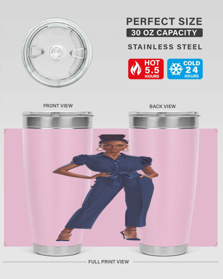 Fashion girl wearing an indigo cotton tank top, showcasing a stylish and comfortable design suitable for various occasions.