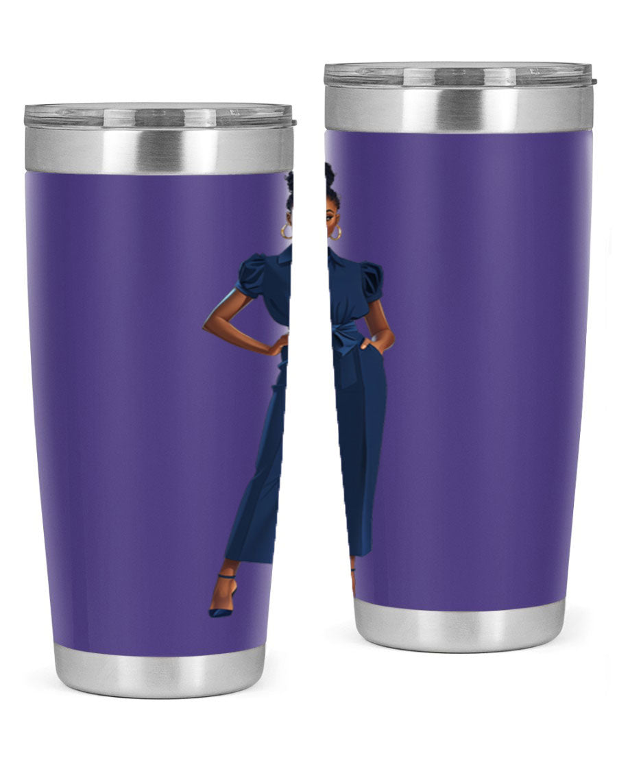 Fashion girl wearing an indigo cotton tank top, showcasing a stylish and comfortable design suitable for various occasions.