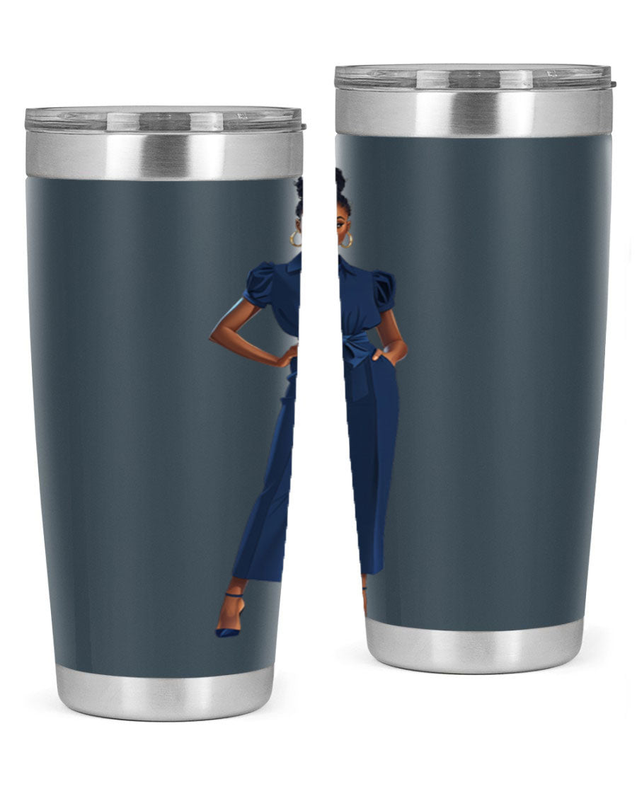 Fashion girl wearing an indigo cotton tank top, showcasing a stylish and comfortable design suitable for various occasions.