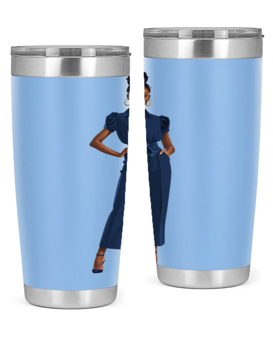 Fashion girl wearing an indigo cotton tank top, showcasing a stylish and comfortable design suitable for various occasions.