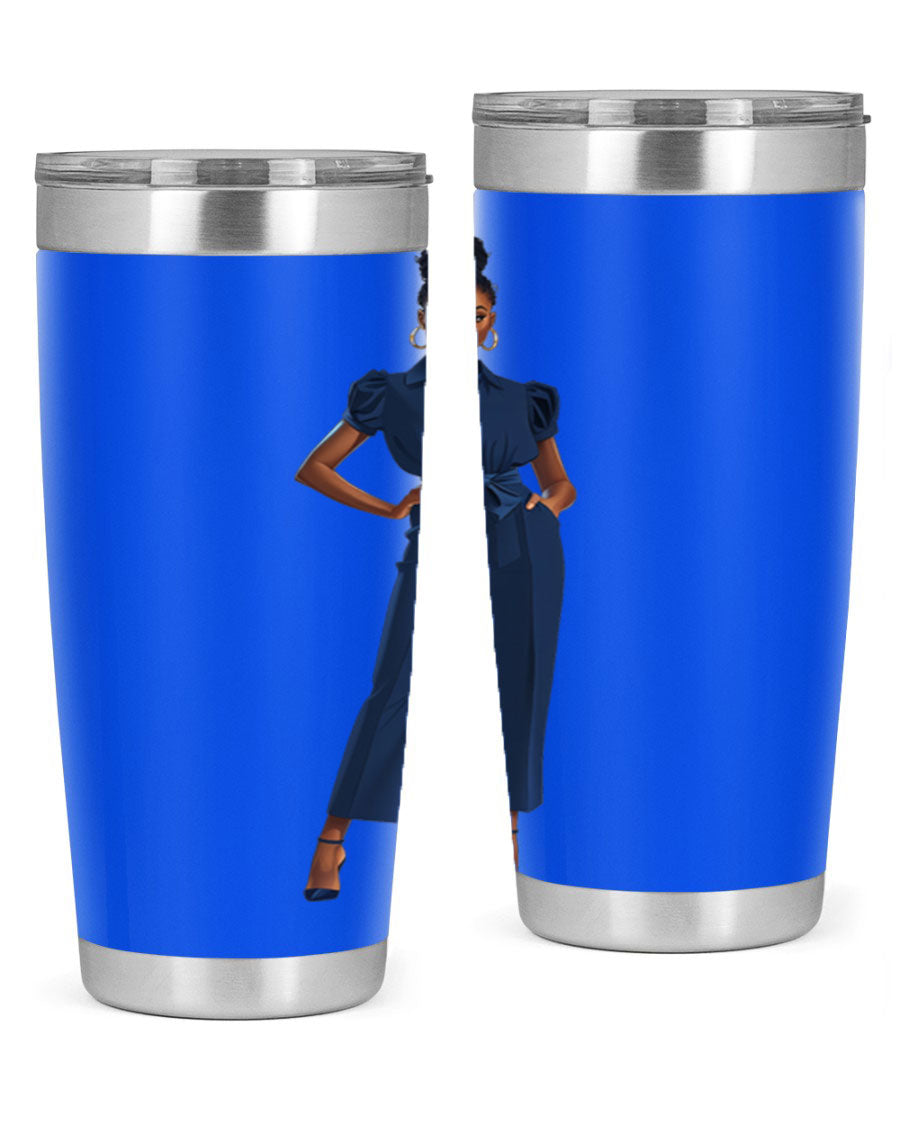 Fashion girl wearing an indigo cotton tank top, showcasing a stylish and comfortable design suitable for various occasions.