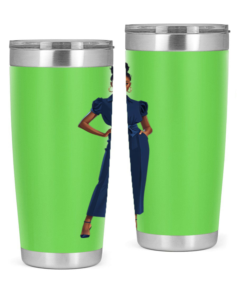 Fashion girl wearing an indigo cotton tank top, showcasing a stylish and comfortable design suitable for various occasions.