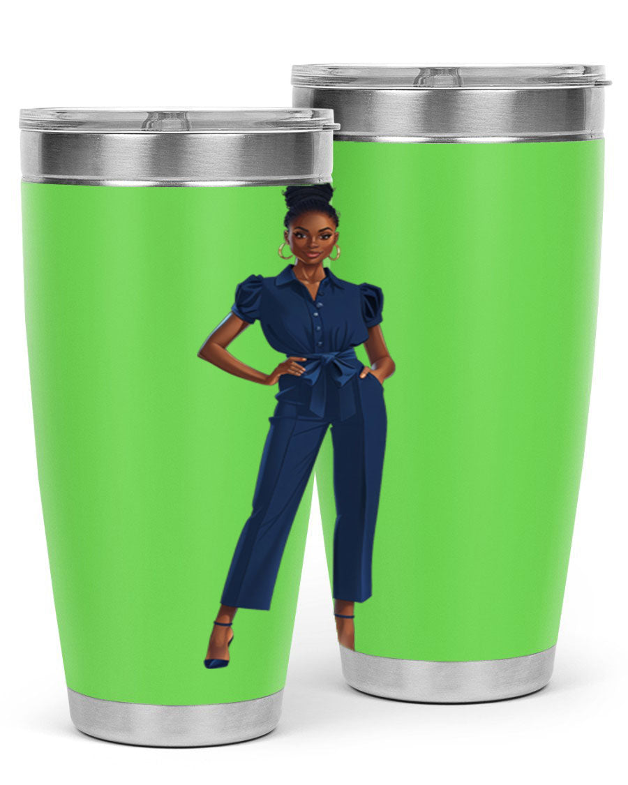 Fashion girl wearing an indigo cotton tank top, showcasing a stylish and comfortable design suitable for various occasions.