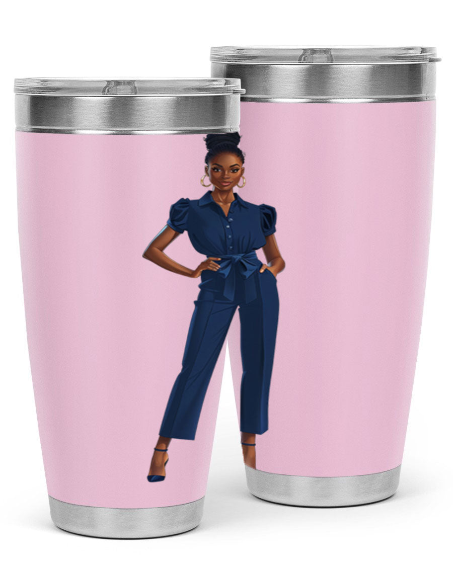 Fashion girl wearing an indigo cotton tank top, showcasing a stylish and comfortable design suitable for various occasions.