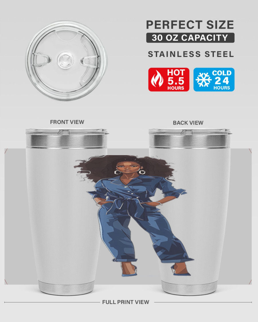 Fashion girl wearing an indigo cotton tank top, showcasing a stylish and comfortable design suitable for various occasions.