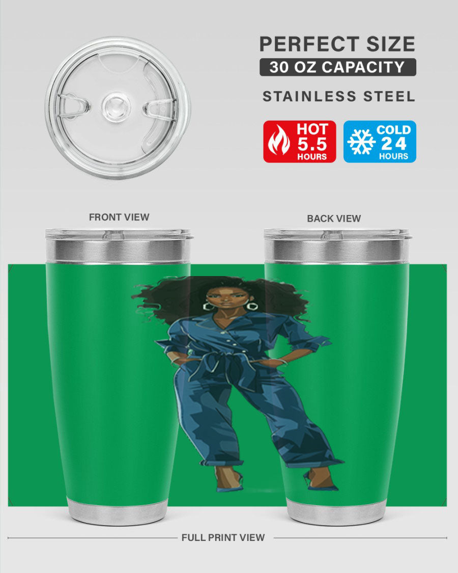 Fashion girl wearing an indigo cotton tank top, showcasing a stylish and comfortable design suitable for various occasions.