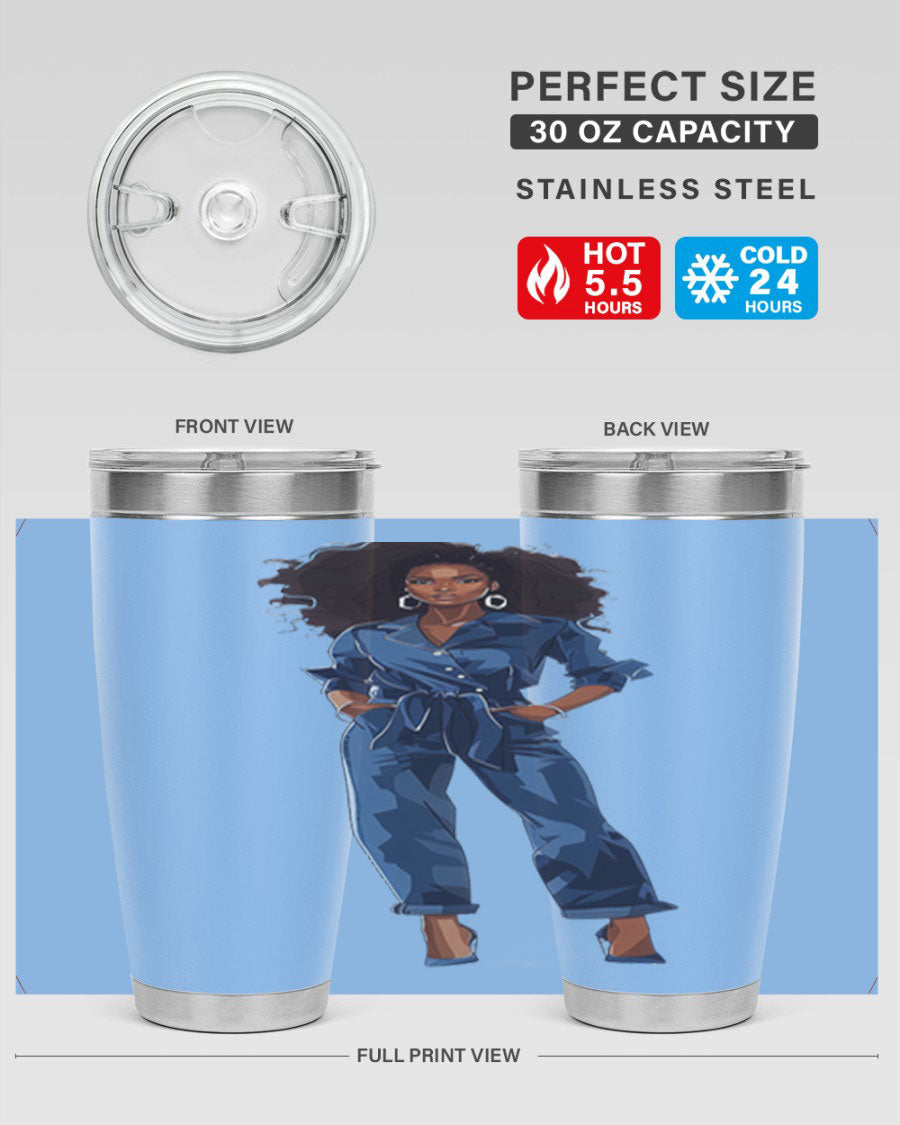 Fashion girl wearing an indigo cotton tank top, showcasing a stylish and comfortable design suitable for various occasions.