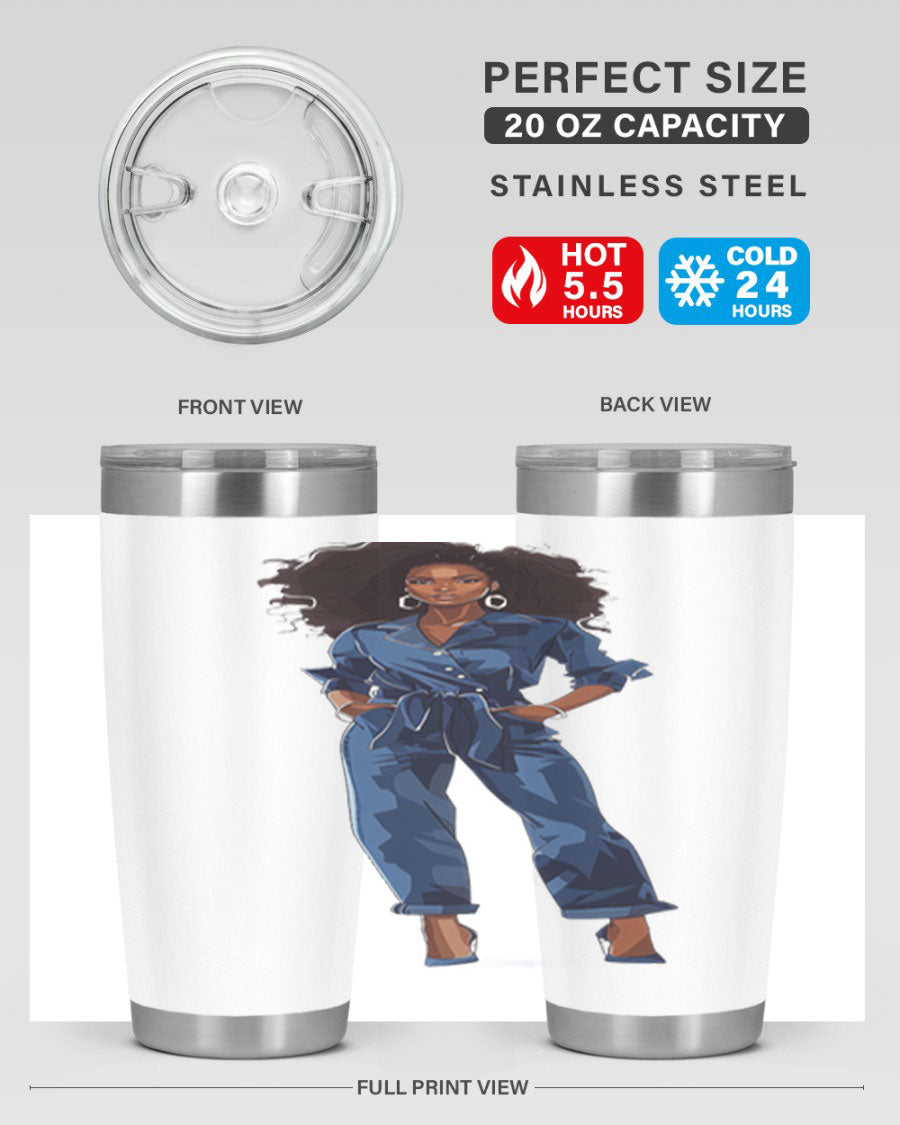 Fashion girl wearing an indigo cotton tank top, showcasing a stylish and comfortable design suitable for various occasions.