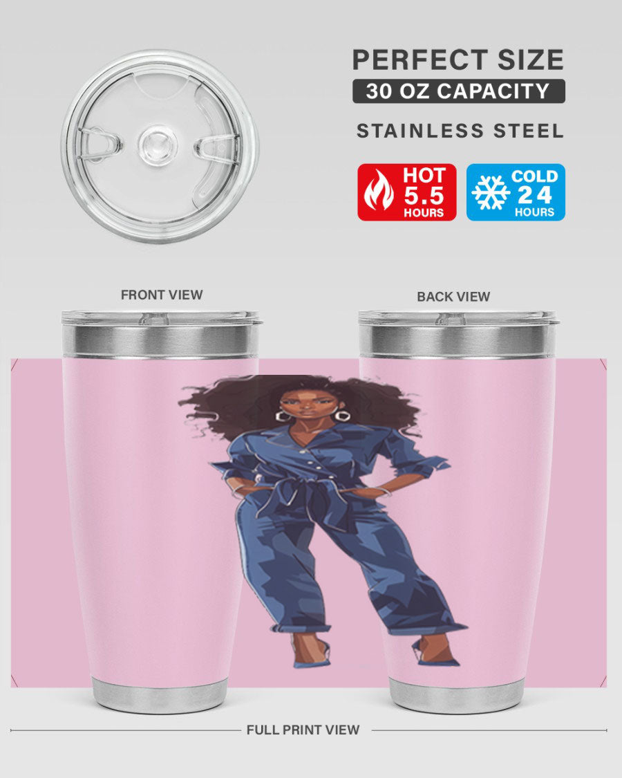 Fashion girl wearing an indigo cotton tank top, showcasing a stylish and comfortable design suitable for various occasions.